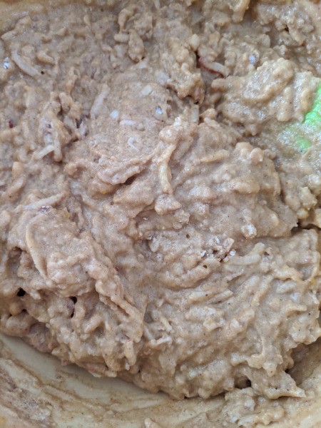 mixed Pumpkin Apple Muffin batter