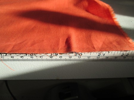 No Sew No Glue Fabric Pumpkin - tape measure and fabric