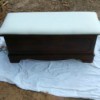 Information on a Lane Cedar Chest - dark wood chest with white padded top