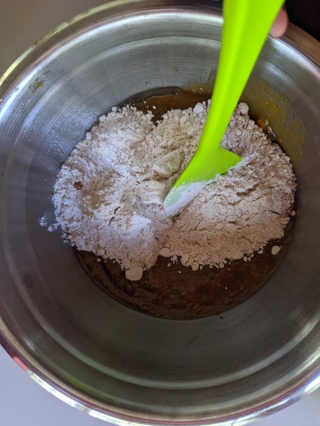 mixing wet & dry ingredients