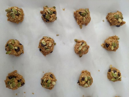 cookie dough on parchment paper