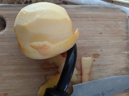 peeling apple