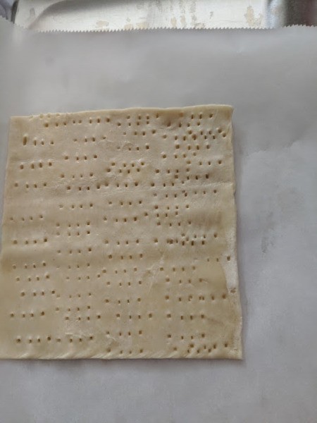 forking puff pastry sheet
