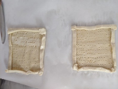 folded edges of puff pastry