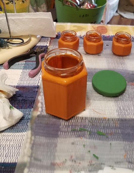 Pumpkin Jars - painted jars