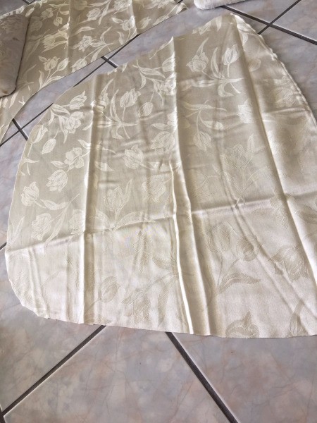 Tablecloth for Reupholstering a Chair - fabric cut for the seat cover, oversized