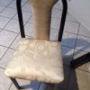 Tablecloth for Reupholstering a Chair - chair with reupholstered seat