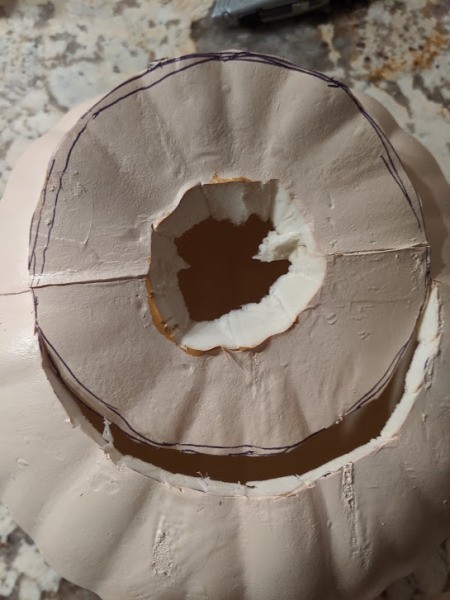 Foam Pumpkin Succulent Planter -cut along the tracing