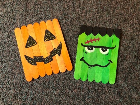 Halloween Craft Stick Puzzles - two craft stick puzzles