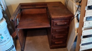 Value of an Old Desk from the Derby Desk Company - drop down writing and work surface plus 4 drawers