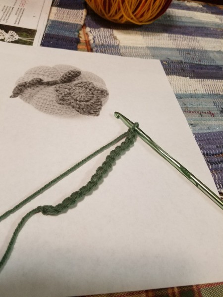 Yarn Covered Pumpkin - chain for vine