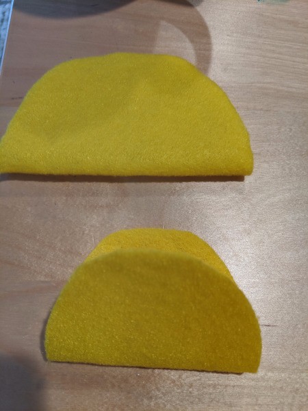 Halloween Taco Accessories for Adults - cut taco shells from yellow felt, one large and one small