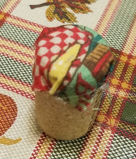 Black and White Fabric Strip Foam Pumpkin fold the excess down around the sides