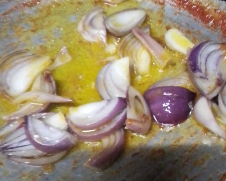 onions & garlic cooking in butter