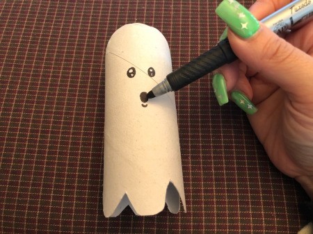 Cardboard Tube Ghosts - draw on faces