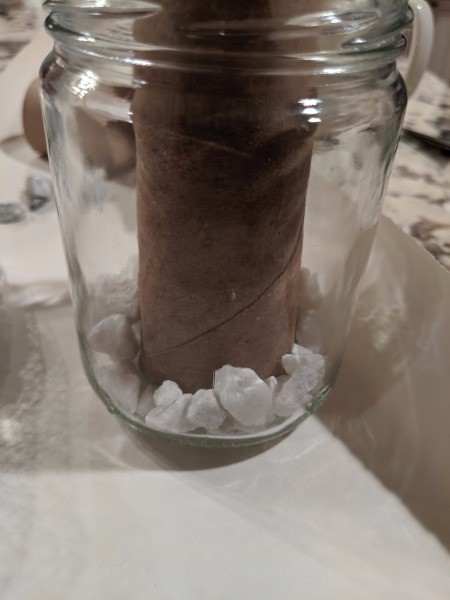 Succulent Jar Centerpiece - add rocks around the tube