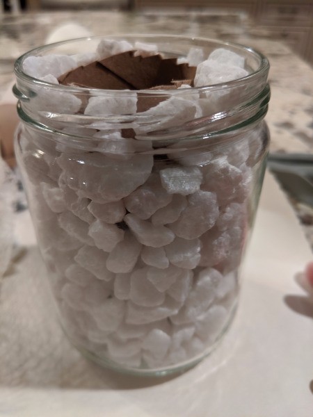 Succulent Jar Centerpiece - fill with rocks to the top