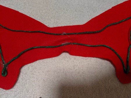 Toddler Girl's Dragon Halloween Costume - outline wire structure in place