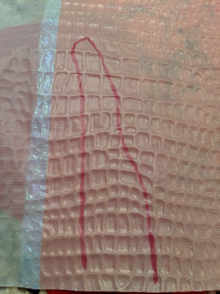 Toddler Girl's Dragon Halloween Costume - cut fabric (scales) for the wings