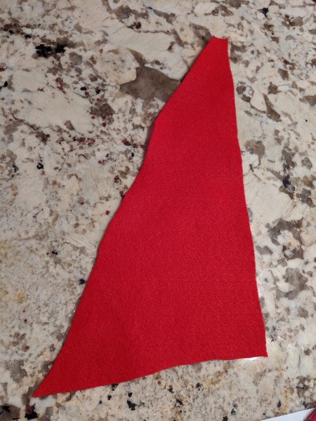 Toddler Girl's Dragon Halloween Costume - cut a rectangle of red felt for the tail