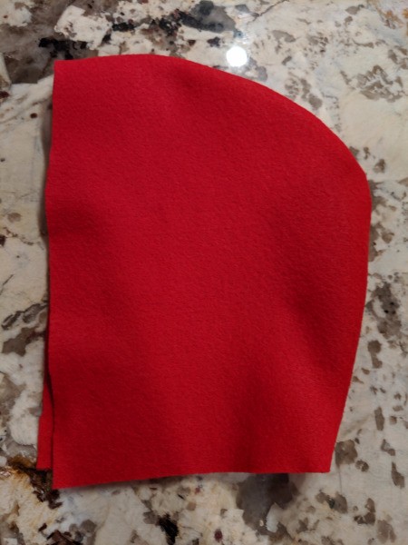 Toddler Girl's Dragon Halloween Costume - hood after smoothing the seam