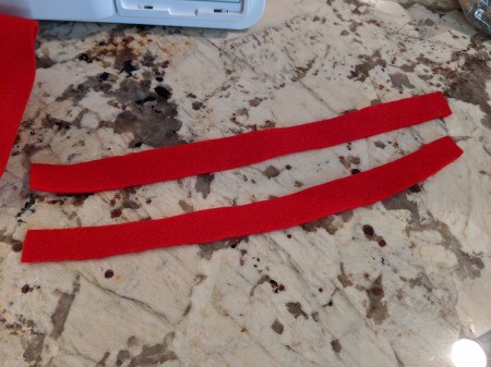 Toddler Girl's Dragon Halloween Costume - long strips of felt to use as hoody straps