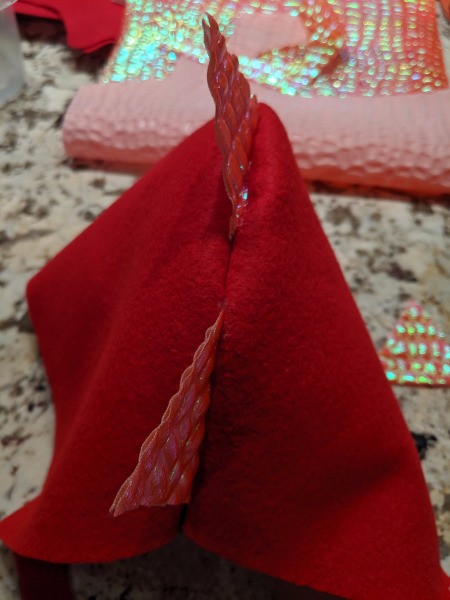 Toddler Girl's Dragon Halloween Costume - glue to seam