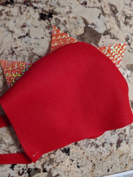 Toddler Girl's Dragon Halloween Costume - pointed head scales on cap