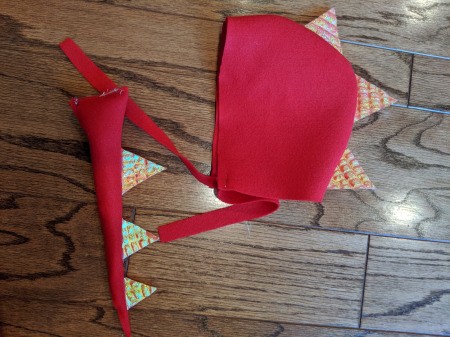 Toddler Girl's Dragon Halloween Costume - bonnet and tail