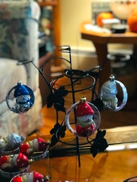 Handcrafted Christmas Ornaments - finished ornaments hanging to dry