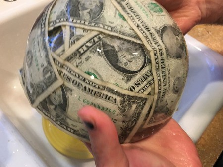 Cold Hard Cash Gift - money frozen in ice