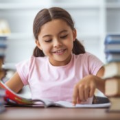 a smart girl reading