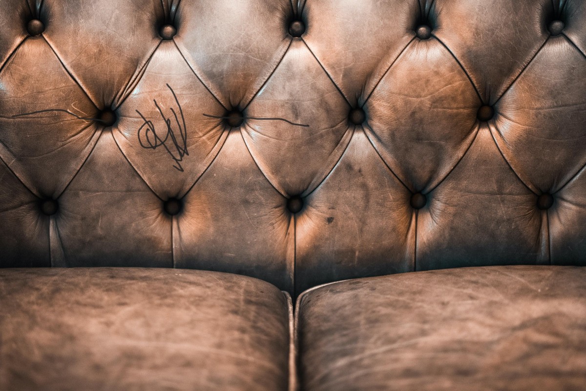 permanent marker on leather sofa