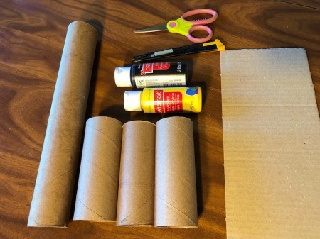 Cardboard Tube Haunted House - supplies