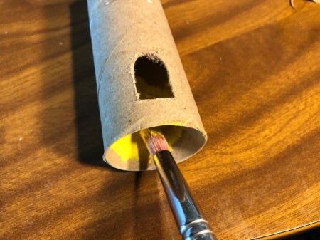 Cardboard Tube Haunted House - paint the inside of the tubes yellow where there are exposed windows