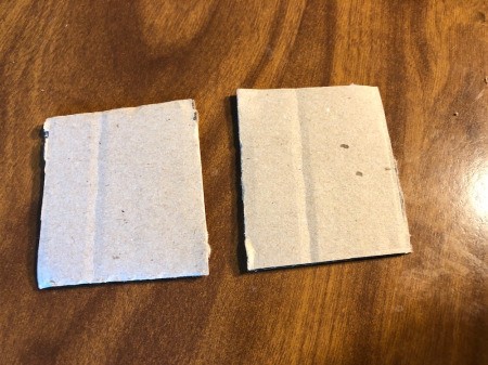 Cardboard Tube Haunted House - cut out 2 squares for the side roofs and then paint them all brown