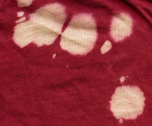 Bleach Stains on Red Shirt