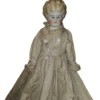Identifying a Porcelain Doll - white porcelain doll with molded hair and long lace trimmed dress