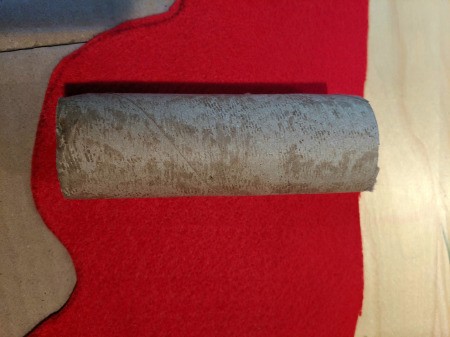 Blowing Fire Costume Accessory - cut a piece of red felt to fit around the longer tube