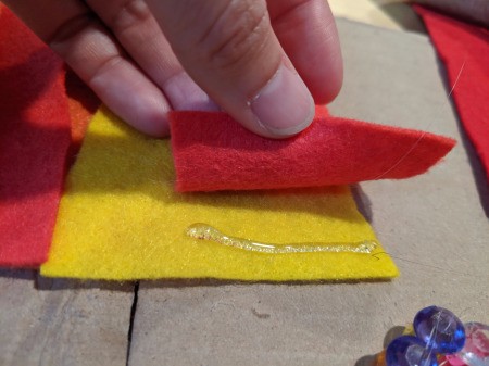 Blowing Fire Costume Accessory - glue the flames together overlapping about half way