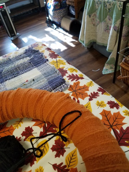 Spiderweb Wreath - wrap yarn around a pin and head back