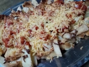 Baked Cheesy Sticks on plate