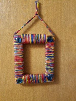 Yarn Wrapped Frame - hanging yarn wrapped frame