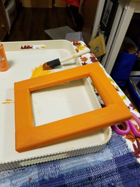 Yarn Wrapped Frame - orange frame front and sides