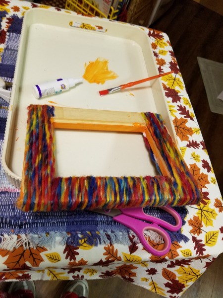 Yarn Wrapped Frame - once the top and bottom are done wrap the sides