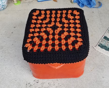 Recovering an Old Hassock - done
