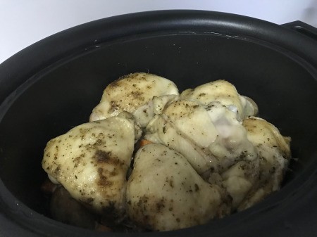 cooked Herbed Chicken in pot