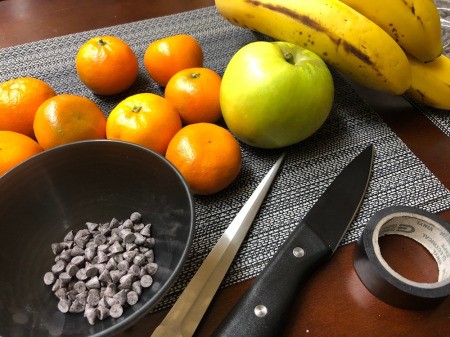 Making a Halloween Fruit Display - supplies