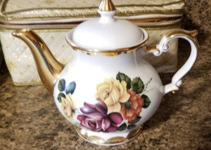 Value of a Gibson Teapot  - teapot with floral pattern and gold spout