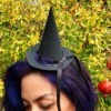 Mini Witch Hat Headband - young woman wearing the mini witch hat